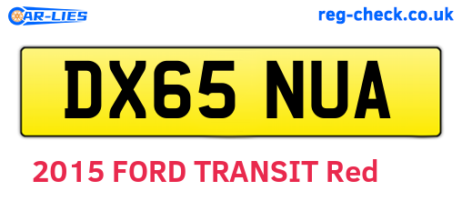 DX65NUA are the vehicle registration plates.