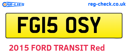 FG15OSY are the vehicle registration plates.