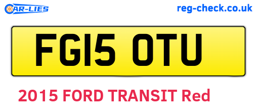 FG15OTU are the vehicle registration plates.