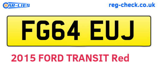 FG64EUJ are the vehicle registration plates.