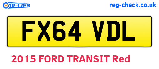 FX64VDL are the vehicle registration plates.