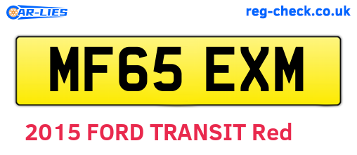 MF65EXM are the vehicle registration plates.
