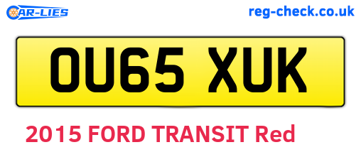 OU65XUK are the vehicle registration plates.