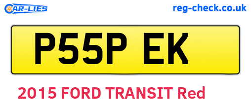 P55PEK are the vehicle registration plates.