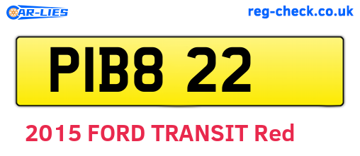 PIB822 are the vehicle registration plates.