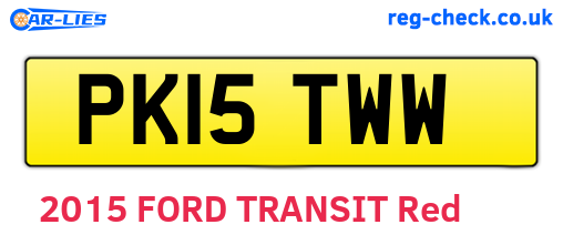 PK15TWW are the vehicle registration plates.