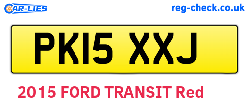 PK15XXJ are the vehicle registration plates.