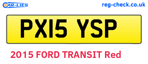 PX15YSP are the vehicle registration plates.
