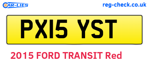 PX15YST are the vehicle registration plates.
