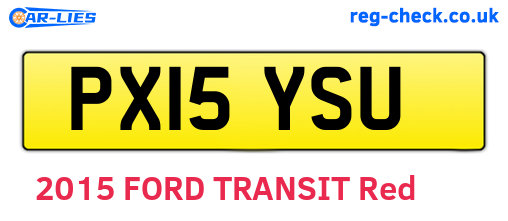 PX15YSU are the vehicle registration plates.