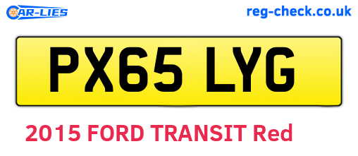 PX65LYG are the vehicle registration plates.