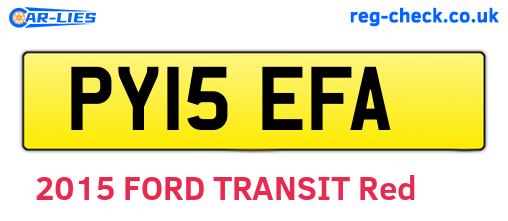 PY15EFA are the vehicle registration plates.