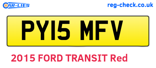 PY15MFV are the vehicle registration plates.