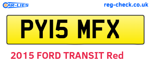 PY15MFX are the vehicle registration plates.