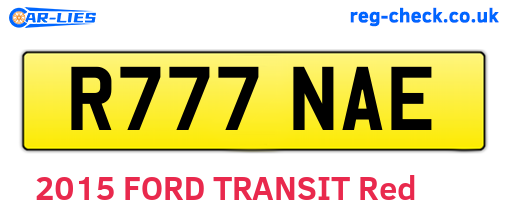 R777NAE are the vehicle registration plates.