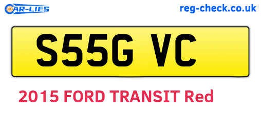 S55GVC are the vehicle registration plates.