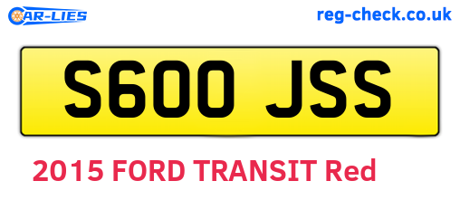 S600JSS are the vehicle registration plates.