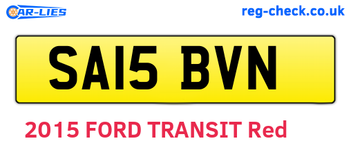 SA15BVN are the vehicle registration plates.