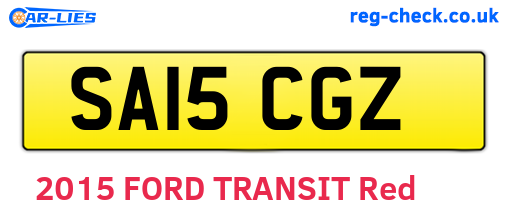 SA15CGZ are the vehicle registration plates.