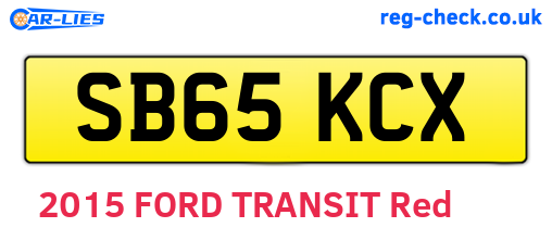SB65KCX are the vehicle registration plates.
