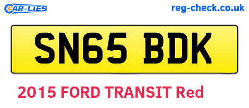 SN65BDK are the vehicle registration plates.