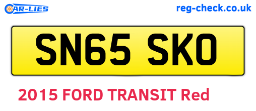SN65SKO are the vehicle registration plates.