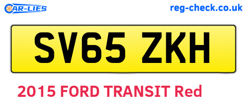 SV65ZKH are the vehicle registration plates.