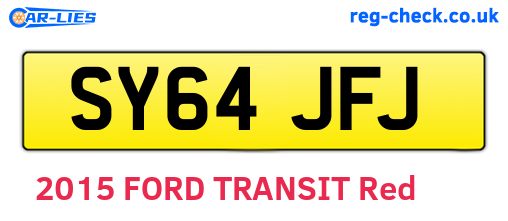 SY64JFJ are the vehicle registration plates.