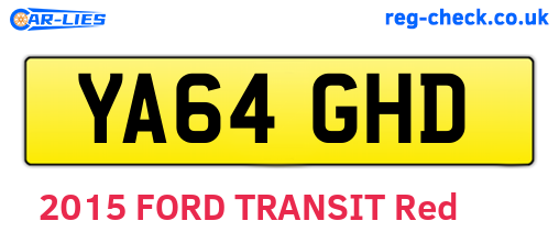 YA64GHD are the vehicle registration plates.