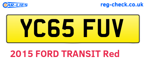 YC65FUV are the vehicle registration plates.