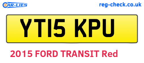YT15KPU are the vehicle registration plates.