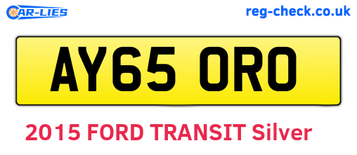 AY65ORO are the vehicle registration plates.