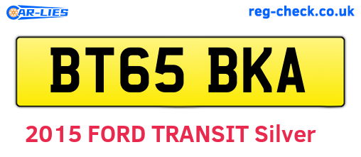 BT65BKA are the vehicle registration plates.