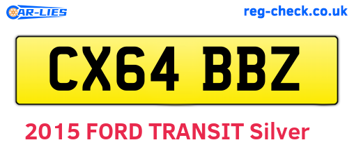 CX64BBZ are the vehicle registration plates.