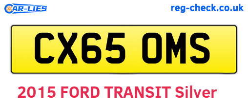 CX65OMS are the vehicle registration plates.