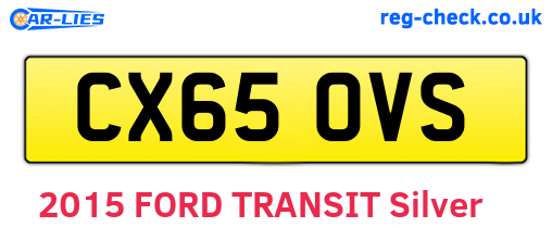 CX65OVS are the vehicle registration plates.