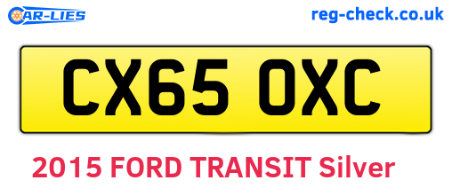 CX65OXC are the vehicle registration plates.