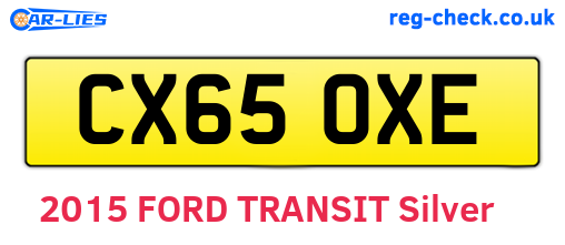 CX65OXE are the vehicle registration plates.
