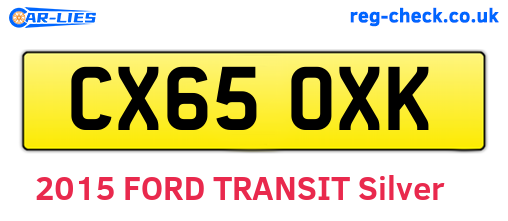 CX65OXK are the vehicle registration plates.
