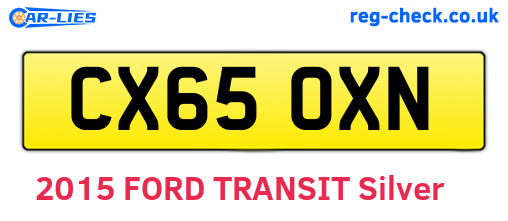 CX65OXN are the vehicle registration plates.