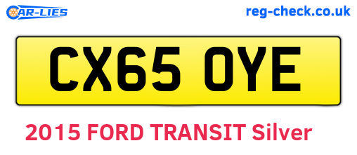 CX65OYE are the vehicle registration plates.