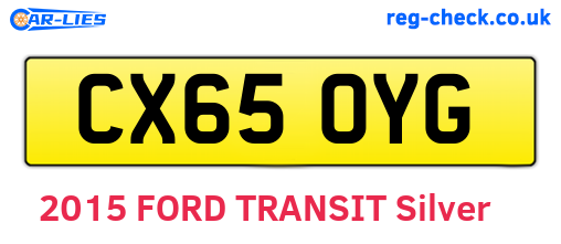 CX65OYG are the vehicle registration plates.