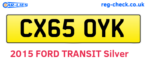 CX65OYK are the vehicle registration plates.