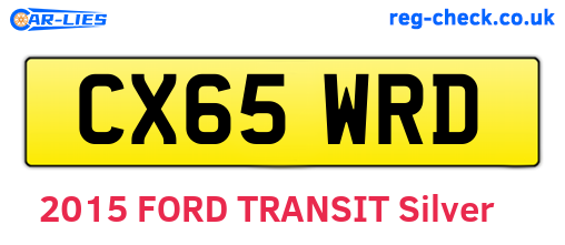 CX65WRD are the vehicle registration plates.