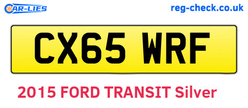 CX65WRF are the vehicle registration plates.