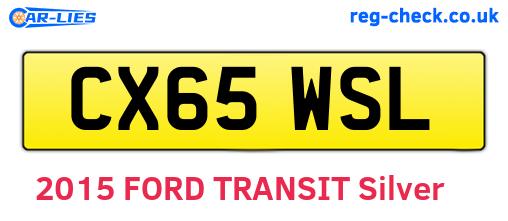 CX65WSL are the vehicle registration plates.