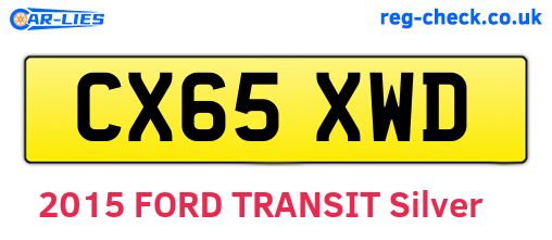 CX65XWD are the vehicle registration plates.