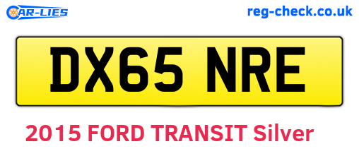 DX65NRE are the vehicle registration plates.