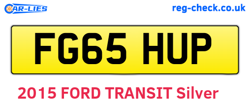 FG65HUP are the vehicle registration plates.