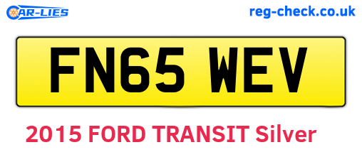 FN65WEV are the vehicle registration plates.